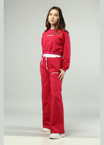 Розовый демисезонный костюм (свитшот, брюки) подростковый брючный IRmAS оверсайз