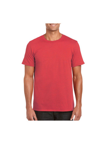 Червона футболка чоловіча однотонна червона 64000-193c з коротким рукавом Gildan Softstyle