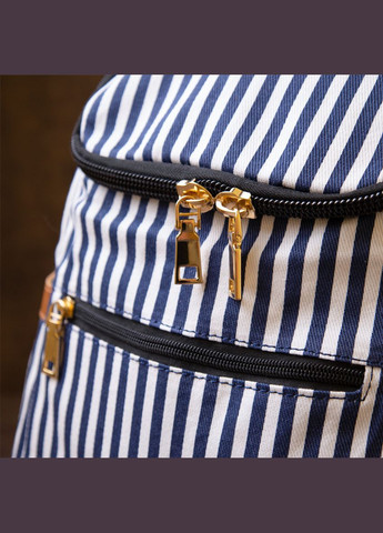 Рюкзак текстильний жіночий в смужку 20668 Білий Vintage (298684306)