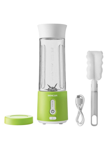 Блендер портативный для полосы 150Вт, чаша 500мл, USB-C, бело-зеленый Sencor (314777145)