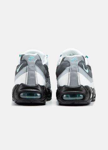 Сірі всесезон кросівки чоловічі nike air max 95 gray mint black | найк аір макс 95 сірі чорні No Brand