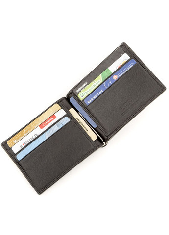 Затискач для грошей 18293 з натуральної шкіри морського ската Чорний Stingray Leather (317276233)