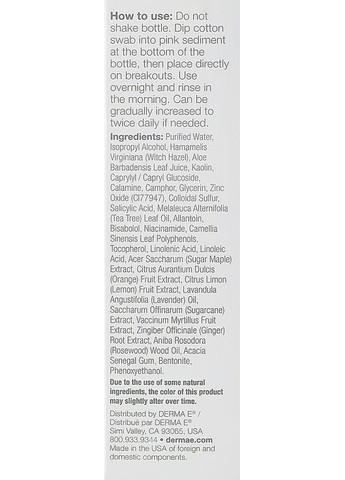 Точковий засіб від прищів з колоїдною сіркою й саліциловою кислотою Sulfur Spot Treatment 30ml (923132-6239) Derma E (368614750)