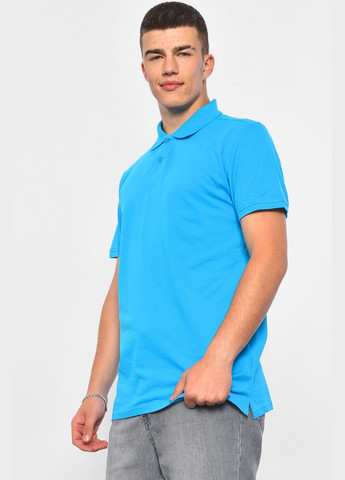 Бірюзова футболка поло чоловіча бірюзового кольору Let's Shop