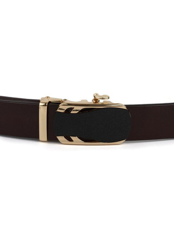 Ремінь чоловічий з золотистою пряжкою автомат 20323 Коричневий Vintage (329149959)