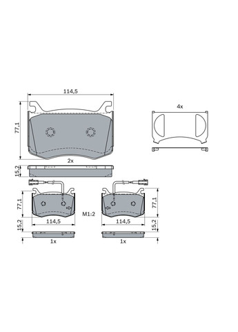 Колодки тормозные дисковые (комплект 4 шт) ПЕРЕДН ALFA ROMEO GIULIA (952_) 2.0 2015.10- (BO 0986424385) Bosch (354335565)