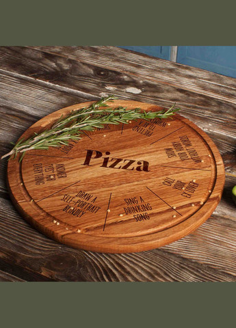 Доска для нарезки "Pizza Board Game", 25 см, английская BeriDari (293509794)