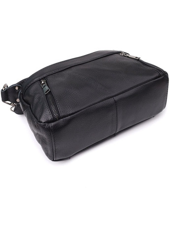 Сумка крос-боді на плече жіноча з натуральної шкіри середня Чорний 38344 Vintage (355245248)