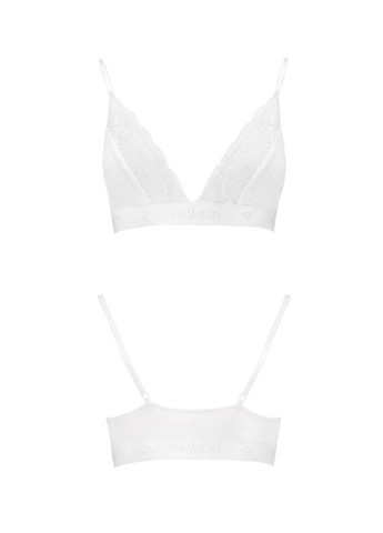 Білий демісезонний еластичний топ з мереживом ps001 top white, size m Passion