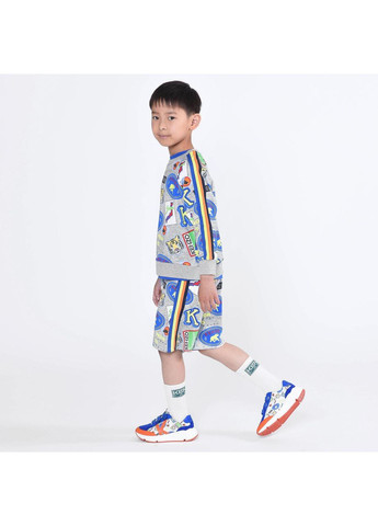 Kenzo світшот, арт. 25765, значки, 98 см, 3 роки сірий трикотаж