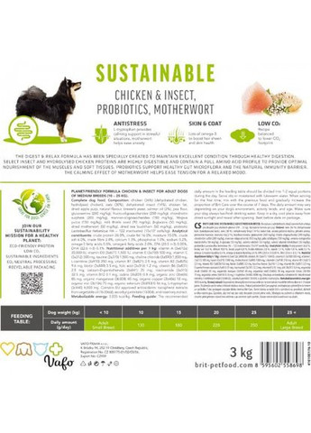 Сухий корм Care Dog Sustainable Adult Medium Breed для собак середніх порід, з куркою та комахами, 12 кг Brit (362579144)