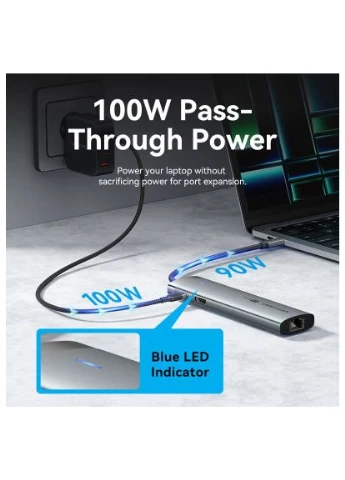 Концентратор USB-C 7-in-1 USB-C PD + USB 3.2 + USB 3.0 + USB 2.0 + RJ45 + SD/TF + HDMI 0.15m (TGUHB) Vention (397096455)