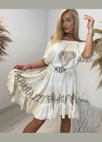 Бежевое праздничный, коктейльное, пляжное, карнавальный, повседневный, откровенный, вечернее бежевое платье со стразами . PAPARAZZI FASHION