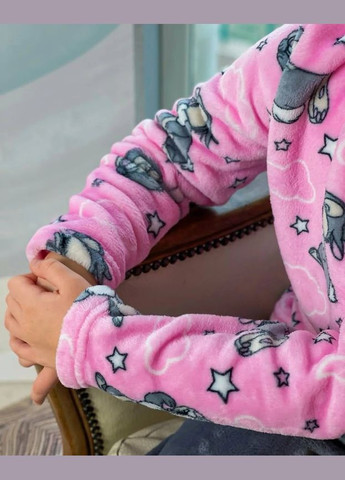 Розовая зимняя пижама для девочки hc (h001-6079-035-5) No Brand