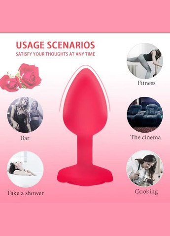 Анальная пробка красного цвета силиконовая с узором, мини-размер, 10143 No Brand (315439948)