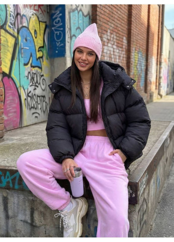 Чорна зимня жіночий об’ємний пуховик Avanti