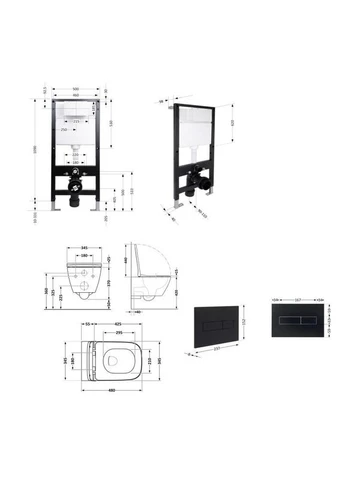 Готове рішення для ванної кімнати: підвісний унітаз Tern Ultra Quiet 490x365x325 + комплект інсталяції Standard (лінійна Qtap (400787443)