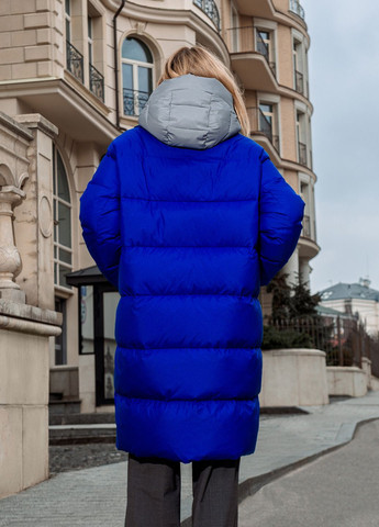 Синій зимній Пуховик аляска Clasna