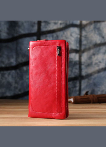 Практичний жіночий гаманець-клатч із натуральної шкіри 20х10,5х2см 21300 Червоний st leather (329196416)