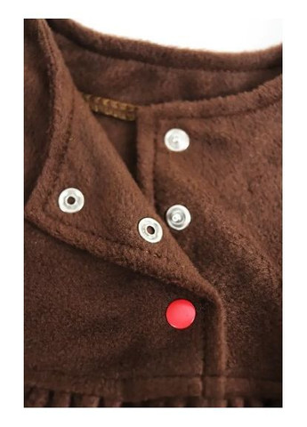 Коричневое флисовое платье с вышивкой колоски No Brand (369480801)