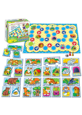 Дитяча розвиваюча настільна гра-квест "Тварини" 84443, 8 ігор в наборі ЕНЕРГІЯ ПЛЮС (336334080)