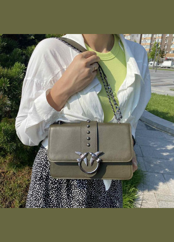 Женская мини сумочка клатч с птичками Зеленый No Brand (298996948)