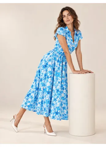 Жіноча бавовняна сукня міді з квітковим принтом (ladlk174314467) LadyLike (410644657)