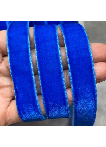 Велюр лента 1,5 см, цвет-синий, метр No Brand (314506044)