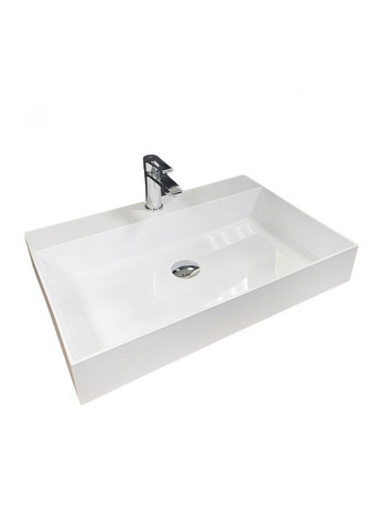 Умивальник зі штучного каменю 605х405мм, з отвором для змішувача, прямокутний SLENDER Білий (35580605405) Adamant (372444952)