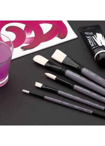 Кисть синтетика круглая INTENSE 1668R №000 длинная ручка ROSA Роса (362580262)