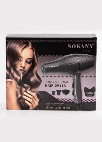 Професійний фен для волосся з двома концентраторами і дифузором 3000 Вт Sokany sk-2224 (284280670)