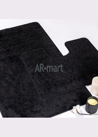 Набор ковриков в ванную комнату Unimax Black 60х100 и 60х50 см черный Confetti (339619206)