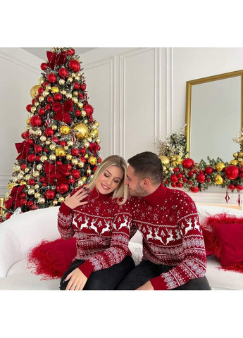 Красный демисезонный новогодний свитер-гольф – замер в описании GD/GL Модний простір