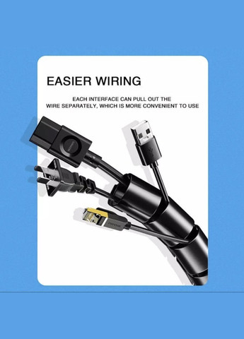 Органайзер кабеля фиксатор стяжка хомут держатель защита для проводов 2 м 10 мм Чёрный Lencent (340276248)