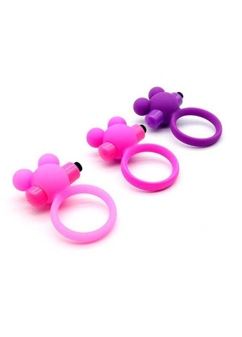Фиолетовый эрекционное вибро кольцо с ушками No Brand (288538498)