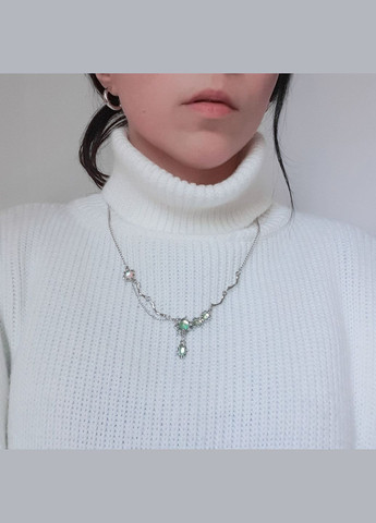 Ланцюжок сріблястий у стилі ретро з химерних форм і камінців кольє ельфійське казкове чарівне лоліта кокетт намисто панк готика No Brand (307165443)