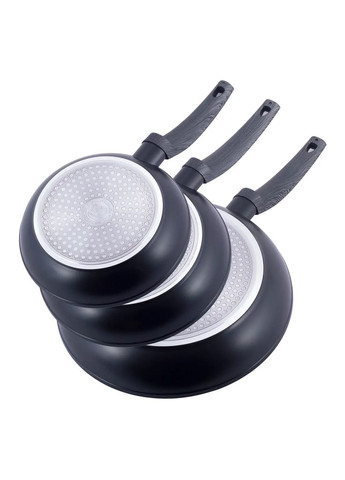 Набір сковорідок (20см, 24см, 28см) з антипригарним покриттям Black marble з алюмінію KM- hjk Kamille 4124 (360880087)