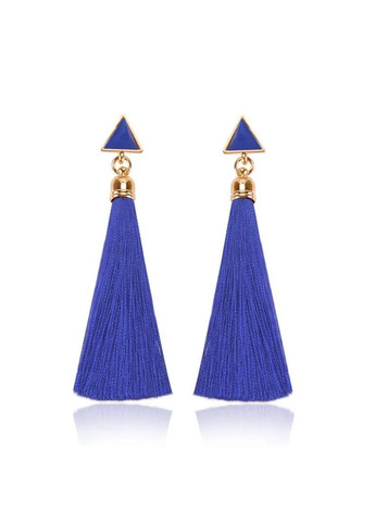 Элегантные серьги с длинными текстильными кисточками. No Brand (341730513)