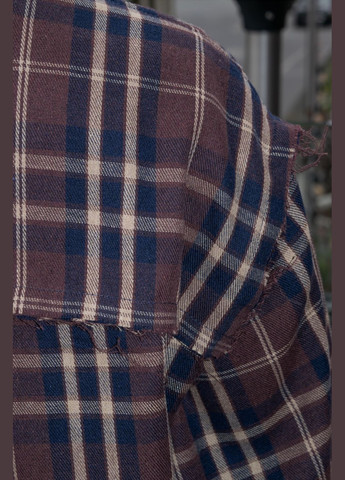 Коричневая спортивная, повседневный, кэжуал рубашка в клетку Marzo Atelier с длинным рукавом