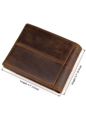 Гаманець чоловічий вінтажний шкіряний без застібки з кишенею для карт коричневий (sku_14225) No Brand (327819744)