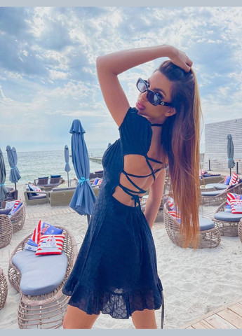 Черное повседневный платье DK/DL Мода без кордонів с животным (анималистичным) принтом