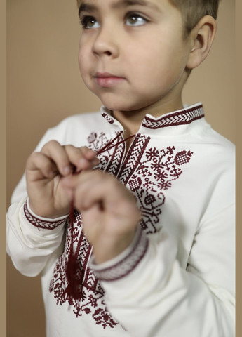 Вышиванка трикотажная детская для мальчика белая No Brand (341327797)