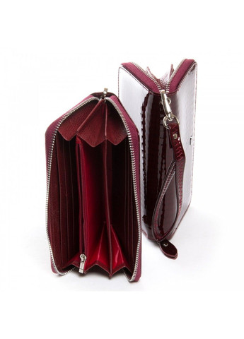Жіночий шкіряний гаковий гаманець W38 wine-red Sergio Torretti (278274843)