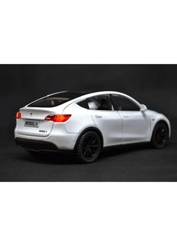 Инерционная металлическая машинка Tesla Y, 39110 Авто Эксперт со световыми и звуковыми эффектами Белая 1:32 Автосвіт (372388559)
