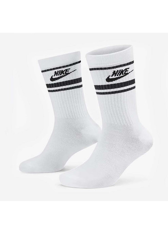 Чёрные носки u nk nsw everyday essential cr 3pr белый, черный Nike однотонные (333957039)