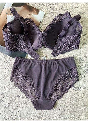 Бузковий сливова жіноча спідня білизна великого розміру комплект на чашку е Lanny Mode