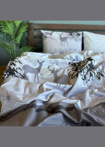 Новогоднее постельное белье хлопковое Двуспальный 180х215 наволочка 70х70 2шт (П4К-post-ng-003-02) No Brand (316231089)