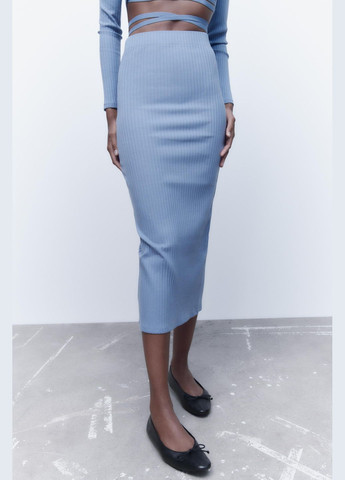 Костюм базовий трикотажний в рубчик кофта і спідниця Zara (321971147)