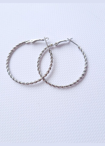 Серьги женские перекрученные кольца 4 см No Brand (278652132)