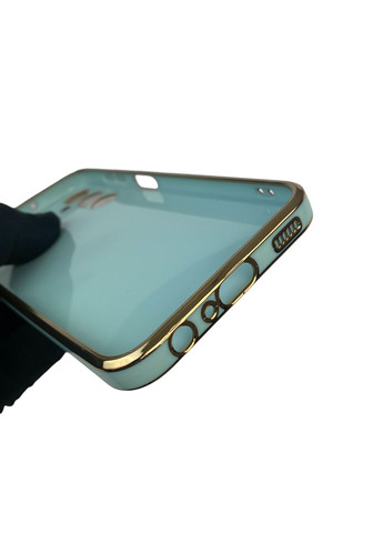 Чехол для Galaxy A24 SM-A245F с кольцом MagSafe с золотой окантовкой на самсунг а24 бирюзовый gs1 Samsung (366230907)